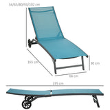 easycomfort easycomfort set 2 lettini sdraio reclinabili in alluminio e tessuto traspirante 66x165x102 cm blu e nero