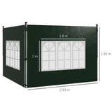 easycomfort easycomfort set 2 teli per gazebo 3x3 m e 3x6 m con finestre in pe e plastica 293x193 cm verde