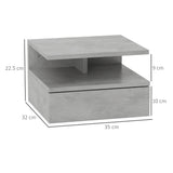 easycomfort easycomfort set da 2 comodini sospesi per camera da letto con cassetto e mensola in legno 35x32x22 5cmgrigio