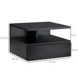 easycomfort easycomfort set da 2 comodini sospesi per camera da letto con cassetto e mensola superiore in legno 35x32x22 5cm 1