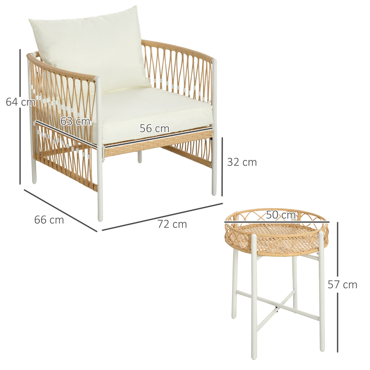 easycomfort easycomfort set da giardino stile boho in rattan con 2 sedie con cuscini e tavolino rotondo giallo