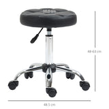 easycomfort easycomfort sgabello girevole rotondo con ruote altezza regolabile e rivestimento in finta pelle nero