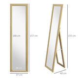easycomfort easycomfort specchio con cornice in mdf con piedini e ganci per utilizzo a muro o a parete 37x40x155 cm