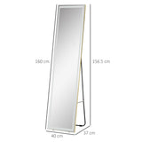 easycomfort easycomfort specchio da terra e da parete con luce led regolabile e telecomando 40x37x156 5cm