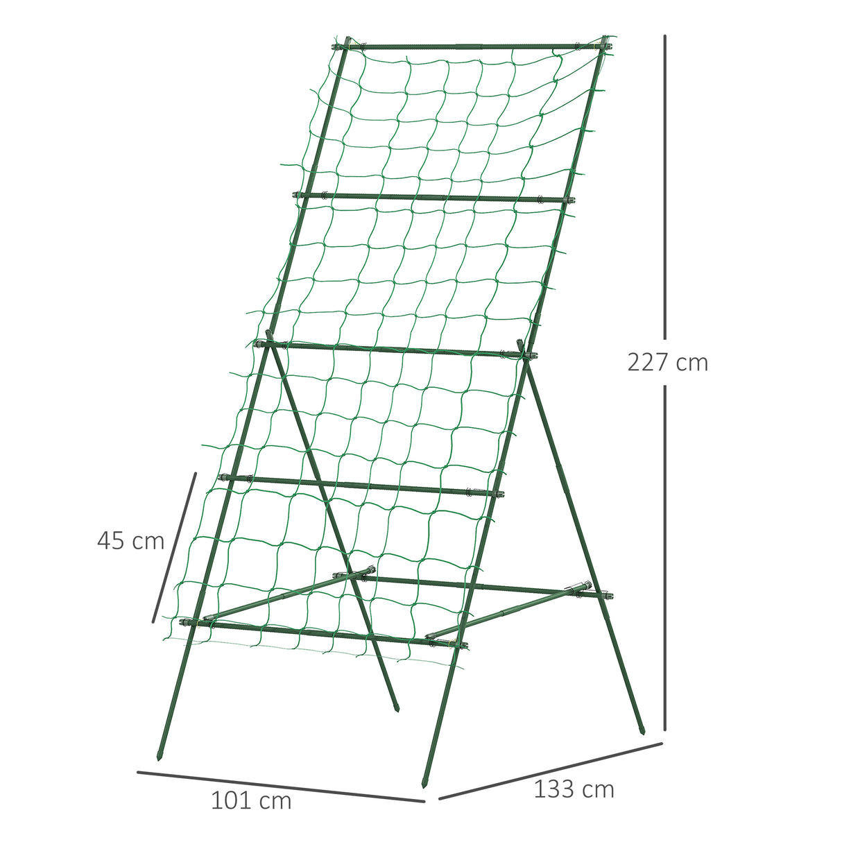easycomfort easycomfort supporto per pomodori a forma di a a livelli regolabili con rete in acciaio pe e pp 101x133x227 cm verde
