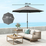 easycomfort easycomfort telo di ricambio per ombrellone da 3 m a 8 stecche poliestere anti uv 50 grigio