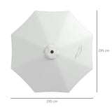 easycomfort easycomfort telo per ombrellone da 295 cm in poliestere bianco resistente allacqua con presa daria superiore