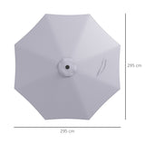 easycomfort easycomfort telo per ombrellone da 295 cm in poliestere grigio resistente allacqua con presa daria superiore