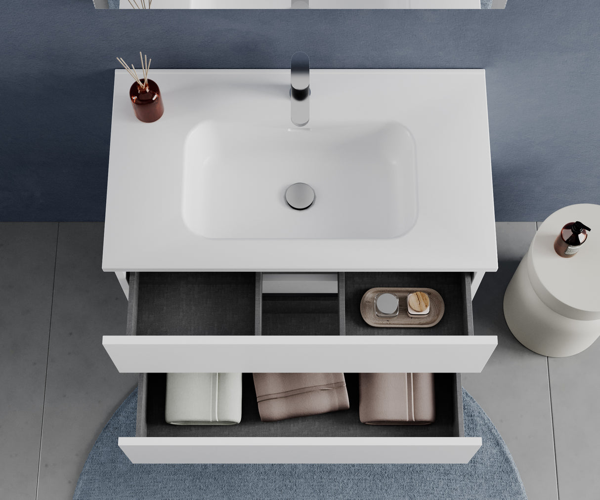 legnox consolle bagno legnox crea 60 cm bianco neve 2 cassetti lavabo specchio e lampada
