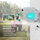easycomfort easycomfort avvolgitubo automatico a parete e portatile lunghezza 302 m sistema di blocco e 7 getti verde