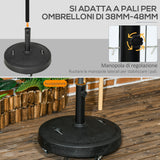 easycomfort easycomfort base per ombrellone da 23 5kg con 2 manovelle e rotelle in resina e acciaio 53x41 cm nera
