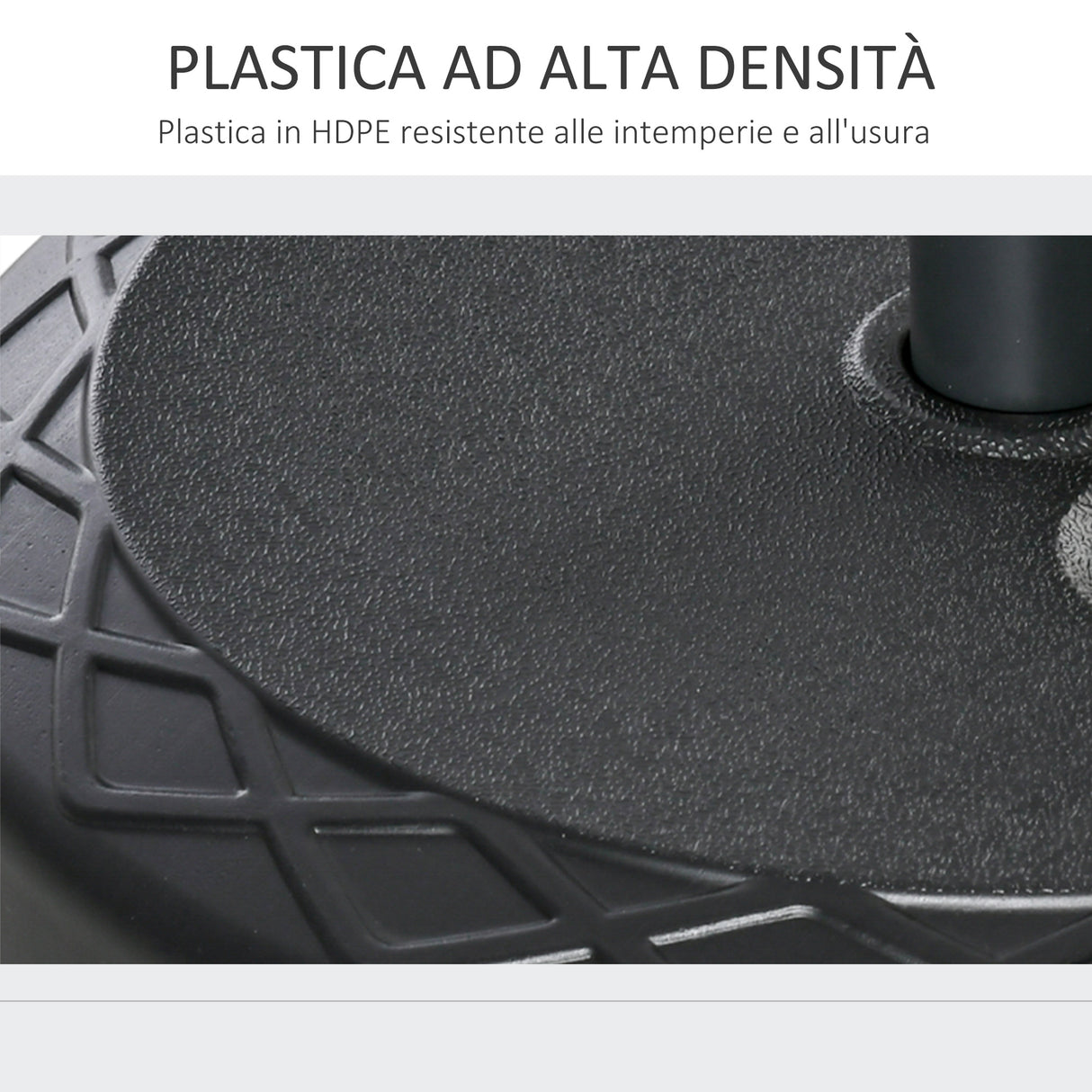 easycomfort easycomfort base per ombrellone rotonda 55cm in plastica da 30kg per pali da 38 48mm nero