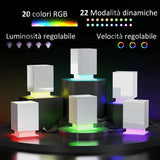 easycomfort easycomfort comodino moderno con luce led regolabile con telecomando e 3 cassetti 40x35x60 cm bianco lucido