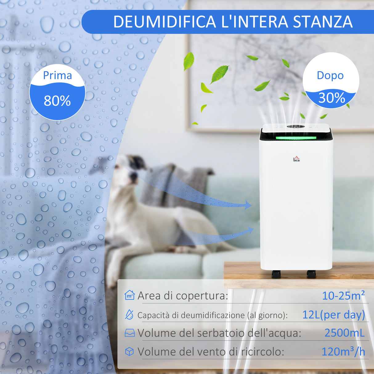 easycomfort easycomfort deumidificatore da 12l in abs con 5 modalita 2 velocita e timer da 24h 25x25x50 5 cm bianco e nero