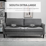 easycomfort easycomfort divano 3 posti economico per casa e ufficio con 4 gambe in metallo divano con braccioli imbottiti tessuto effetto lino grigio