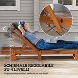 easycomfort easycomfort lettino prendisole con schienale regolabile su 4 posizioni ruote e poggiatesta nero