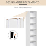 easycomfort easycomfort libreria scaffale porta cd set 2 pezzi a 12 ripiani in legno 21x19 2x88 3 cm bianco