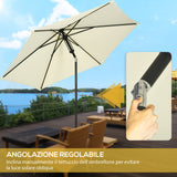 easycomfort easycomfort ombrellone da giardino 2 7x2 5 m in poliestere e metallo con tettuccio inclinabile beige nero