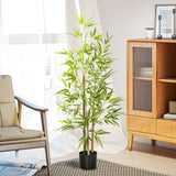 easycomfort easycomfort pianta artificiale di bambu alta 120cm da interno con vaso incluso
