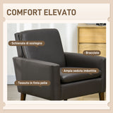 easycomfort easycomfort poltrona per salotto imbottita poltrona moderna in finta pelle e legno 75x78x81 cm marrone