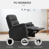 easycomfort easycomfort poltrona relax per interni reclinabile manualmente con cuscino imbottito in pelle pu e acciaio 75x82x99 cm marrone ean 8055776912493