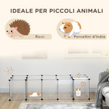 easycomfort easycomfort recinto per animali modulabile con 20 pannelli e 2 porte in acciaio e pp 175x70x45 cm bianco e nero