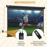 easycomfort easycomfort schermo per proiettore 89 formato 43 regolabile con telecomando 171x130cm nero