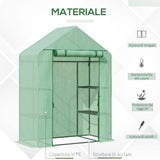 easycomfort easycomfort serra da giardino in acciaio e plastica pe con 4 ripiani funi e picchetti 141x72x191 cm verde