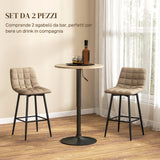 easycomfort easycomfort set 2 sgabelli da cucina stile nordico in tessuto effetto velluto e metallo 45x47x84 cm marrone