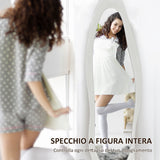 easycomfort easycomfort specchio a figura intera con cornice ondulata in velluto specchio da terra e da parete 160x50 cm bianco