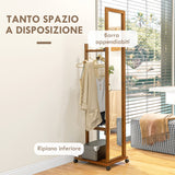easycomfort easycomfort specchio da camera e ingresso con ripiano inferiore e binario in legno e vetro 35 5x49 5x167 8 cm