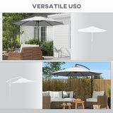easycomfort easycomfort telo per ombrellone da 295 cm in poliestere bianco resistente allacqua con presa daria superiore