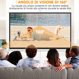 easycomfort easycomfort telo proiettore da 84 pollici con treppiede regolabile in plastica e metallo 200x8x118 cm bianco