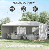 easycomfort easycomfort tendone da giardino pieghevole per feste ed eventi con pannelli rimovibili 5 83x2 95 m bianco