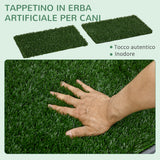 easycomfort easycomfort toilette per cani con prato finto erba di ricambio e vassoio inferiore 67x41cm