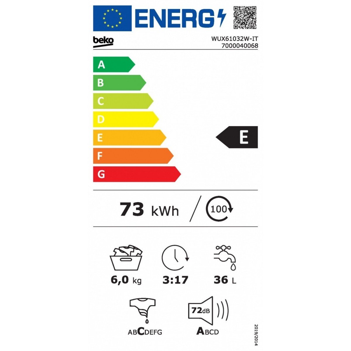 beko lav.standard wux61032w it 6kg