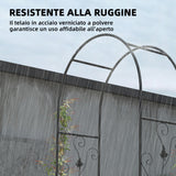 easycomfort easycomfort arco da giardino con cancello traliccio per piante rampicanti in metallo 2 2x1 m nero