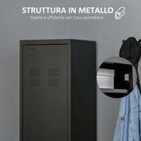 easycomfort easycomfort armadietto metallico stile industriale a unanta per ingresso e camera 43x50x180cm nero