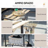easycomfort easycomfort barbecue a carbone con coperchio ripiani e ruote completo di spatola pinza e coltello nero