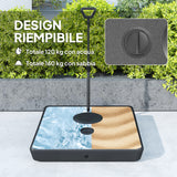 easycomfort easycomfort base per ombrellone a sbalzo in hdpe con maniglia e ruote e riempibile con acqua o sabbia 95x95x117 cm nero