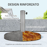 easycomfort easycomfort base per ombrellone da 12 kg con manovella integrata in resina metallo e cemento 46x33 cm bronzo