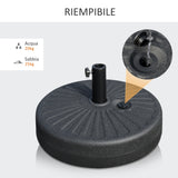 easycomfort easycomfort base per ombrellone da giardino con palo centrale 3 8cm e 4 8cm hdpe nero