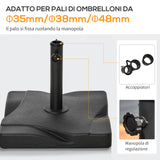 easycomfort easycomfort base per ombrellone in plastica da 20kg per pali da 32 38 48mm 41 5x41 5x35cm
