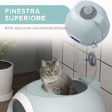 easycomfort easycomfort lettiera per gatti chiusa con vassoio estraibile 2 ingressi e paletta 47x55x44 cm azzurro