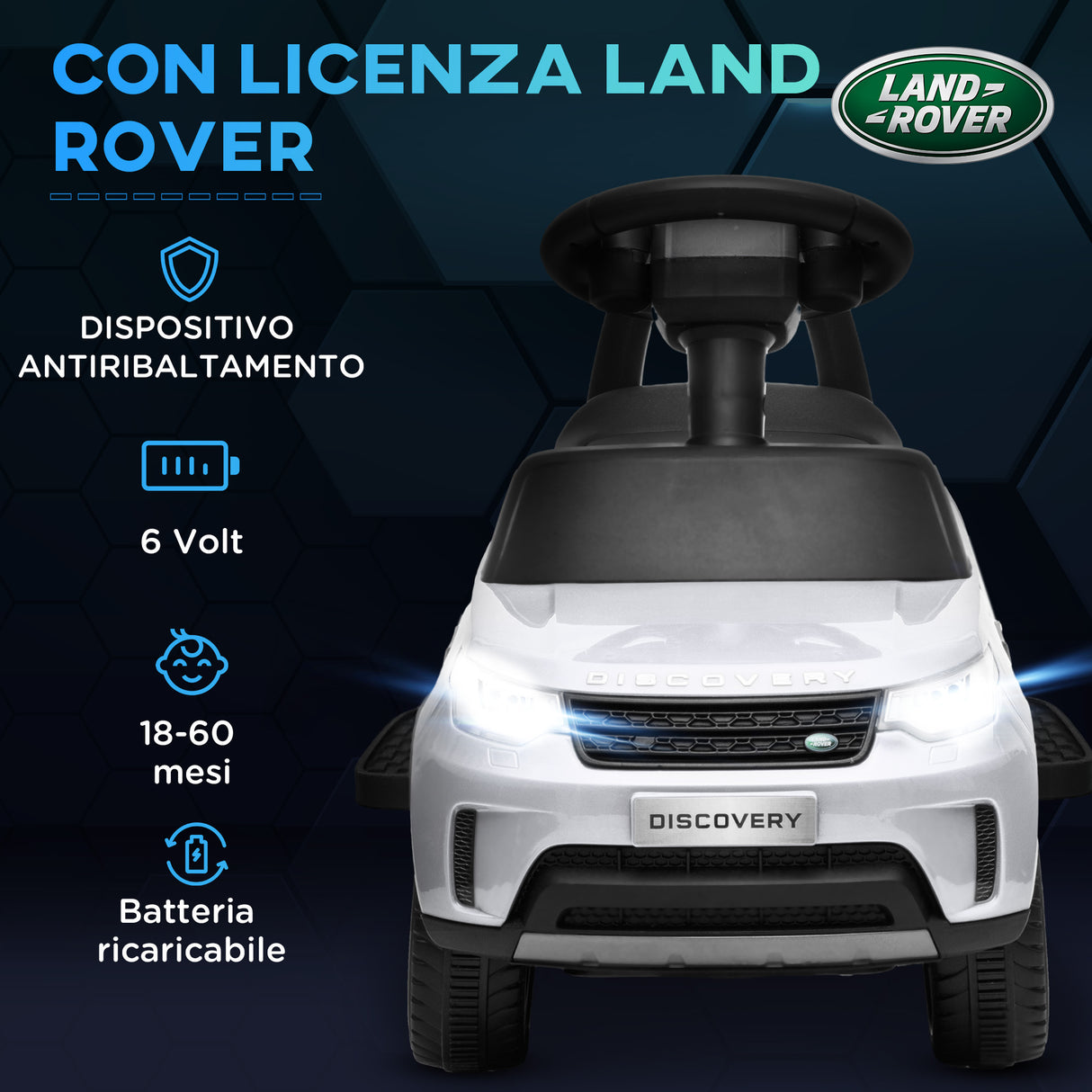 easycomfort easycomfort macchina elettrica per bambini 18 mesi a 5 anni con musica e clacson auto a 6v elettrico e a spintavelocita 3kmh bianco