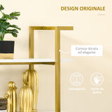 easycomfort easycomfort mobile libreria a 4 livelli rialzato e multiuso in mdf e acciaio 92x35x152cm