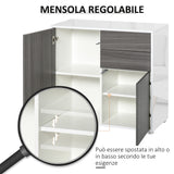 easycomfort easycomfort mobiletto 2 cassetti e 2 ante apertura a pressione mobile con 2 cassetti e 2 ante per casa e ufficio 79x36x74cm grigio chiaro e bianco ean 8054111846233