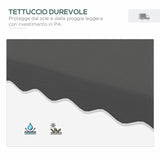 easycomfort easycomfort ombrellone a sbalzo con doppio tetto apertura a manovella e base a croce 2 5x2 5m grigio