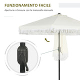 easycomfort easycomfort ombrellone da giardino 2 3x2 2m inclinabile con palo centrale e manovella crema