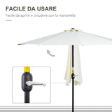 easycomfort easycomfort ombrellone da terrazza a mezzaluna con apertura a manovella e palo a 2 sezioni 2 6x1 35 m beige
